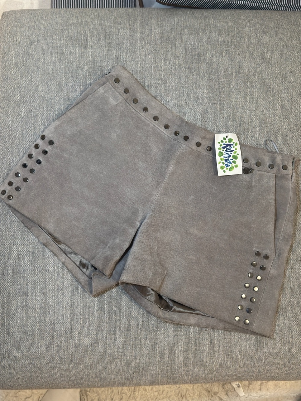 Liu Jo Gray Suede Stud-Accent Women's Shorts